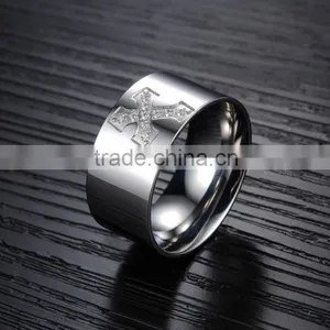 316L Stainless Steel Men's Ring Cross Retro Swagger Punk Rock Goth Band Boyfriend Gift thumbnail-3