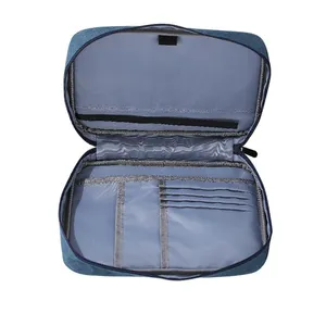 Bible Cover Portable Gray Canvas Bible Case Jesus Fish Design Soft Cover Bible Holder thumbnail-3