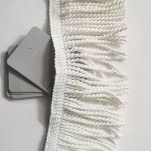Coastal Breeze Fringe: White Twisted Tassel Trim for Beach Umbrella Decor Bullion Fringe thumbnail-3