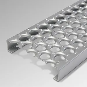 Perforated Metal Antiskid Plate With Non-slip Round Hole Pattern, Tread Stainless Steel Perforated Sheets for Modern Stairs thumbnail-5