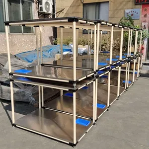 Lean Tube Turnover Cart, Flexible Assembly Line Side Trolley for Small Parts Transfer in Electronic Workshops thumbnail-2