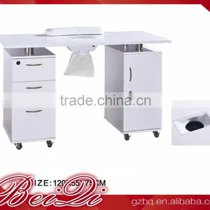 Beiqi Wholesale Cheap Elegant White Manicure Tables With Drawers for Beauty Salon Nail Care Product for Sale thumbnail-1