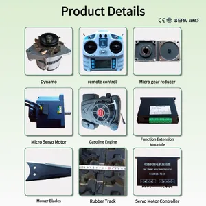 7Hp 7.5Hp 9Hp 16Hp Gasoline Engine Self Charging Remotely Controlled Field Grass Cutting Machine thumbnail-3