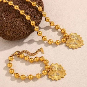 Stainless Steel Beaded Necklace 6mm Round Ball 304 Material 18 Inch Spring Ring Clasp OEM thumbnail-1