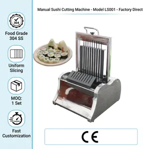 Máquina cortadora de rollos de sushi manual compacta QD-JC90, cortador de maki duradero para pedidos a domicilio de sushi y pequeños negocios de catering thumbnail-4
