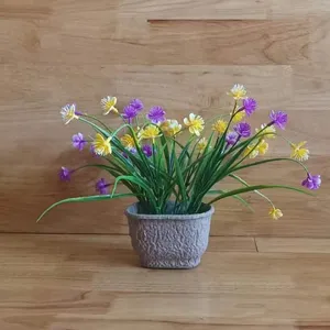 Multi-Color Paintable DIY Flower Pot, Molded Pulp Fiber Construction for Artificial Flower Display, 4-Pack thumbnail-1