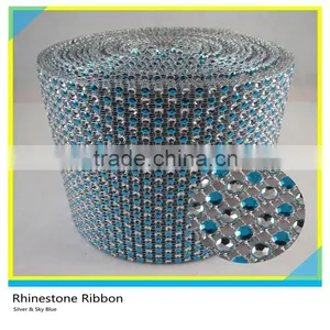 24 Rows 10 Yards Crystal Plastic Rhinestone Trimming By Roll Loose thumbnail-2