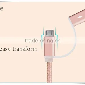 Dual Head Micro Usb & Ios Usb Braid Weave Data Cable for AUSU T45/Zenfone Zoom/2 Laser thumbnail-4
