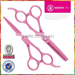 Pink Teflon Coating Convex-edge Stainless Steel Barber Scissors Set thumbnail-1