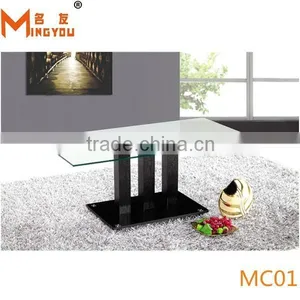 Simple Design Clear Tempered Glass Top Coffee Table thumbnail-1