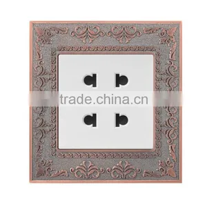 2015 Hot New Design PC Material Wall Socket High Quality Double 2 Pin Socket thumbnail-2