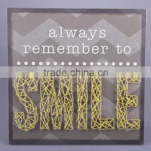 Hand Made Wooden String Wall Art With the Smile Letters Design for Home Decoration Quality Choice thumbnail-1