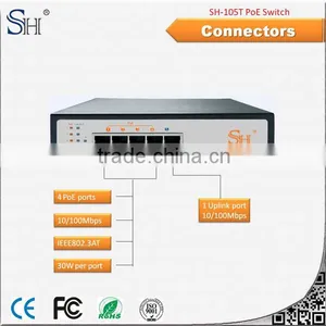 4*10/100Mbps PoE Ports+ 1*10/100Mbps Uplink Port IEE802.3 af PoE Switch thumbnail-1
