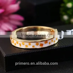 High Quality Alloy Gold Plated Wave Point Enamel Bangles Fashion Jewelry Wholesale thumbnail-2