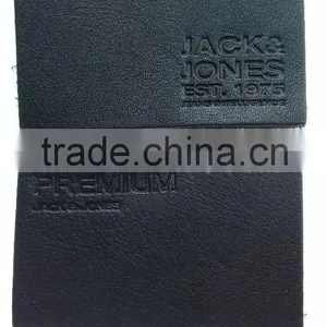 China Factory Custom Real Leather Black Leather Label for Jeans thumbnail-1