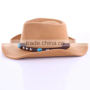 CLFD004 Fashion Imtation Wool Hat New Flet Fedora Cloche Floppy Wide Brim With Strap and Rhineston thumbnail-4