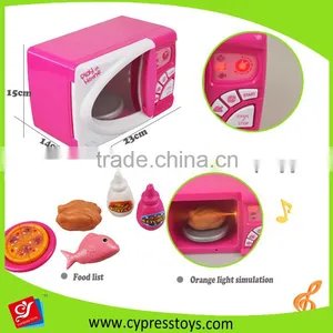 Mini Kitchen Appliance Cooking Toy Play Set Microwave Oven Toy With Food thumbnail-3