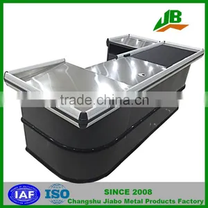 Stainless Steel Supermarket Used Checkout Counter With Conveyor Belt thumbnail-1