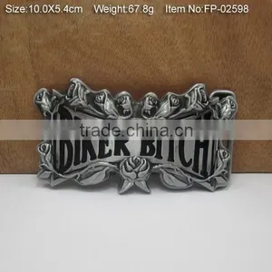 Decorative Two Prong Logo Name Plate Belt Buckles thumbnail-5