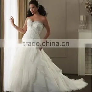 Strapless Sweet Heart Mermaid Plus Size Bride's Wedding Dresses 2015-Welcome Custom Made Size,color,style thumbnail-1