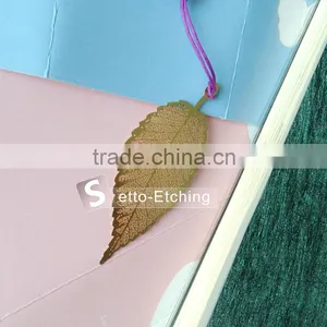 Fashion Etching Metal Leaf Bookmark With Your Design thumbnail-1