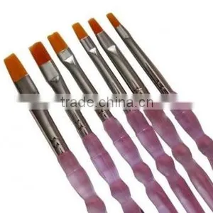 Nail Art Brush Set Purple Handle thumbnail-2