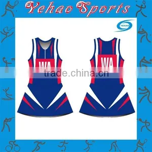 Popular Cheap Wholesale Full Sublimation Printing Team Netball Dress thumbnail-5