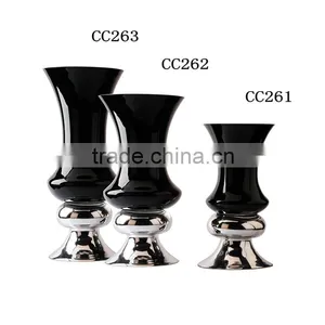 Tall Black Trumpet Vase for Wedding Centerpieces thumbnail-1