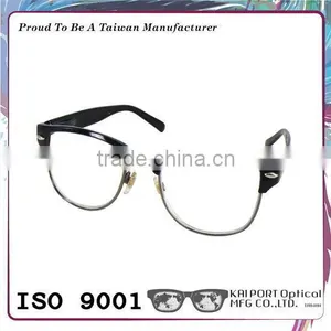 Classical Colour Half-rim Metal ce Eyeglasses thumbnail-1
