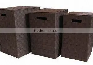Unique Plastic Woven Storage Tote, Set of 2 thumbnail-5
