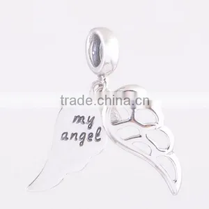 European Bracelet Silver Charms Angel Wings Charm thumbnail-2