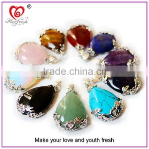 2016 Fancy Design Drop Quartz Jewelry New Coming Drop Necklace Natural Stone Water Drop Pendant thumbnail-1