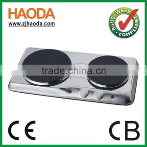 Electric Stainless Steel Two Plates Hotplate Cooker thumbnail-1