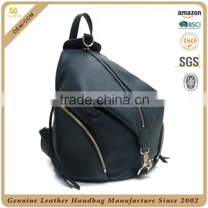 Guangzhou OEM Vendor High Quality Genuine Leather Bag Leather Travel Bag Custom Real Cow Leather Bucket Bag for Women thumbnail-4