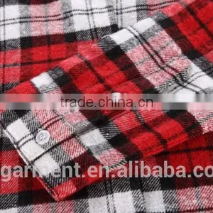 Women Fashion Long Sleeve Red Plaid Shirt thumbnail-3