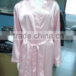 Luxury Short Satin Kimono Bathrobe/lounge Robe for Women thumbnail-1