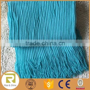 Wholesale 100% Acrylic Woven Solid Color Wrinkle Throw Blanket thumbnail-1