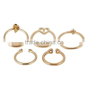Factory Wholesale Gold Jewelry Rhinestone Midi Ring Set thumbnail-2