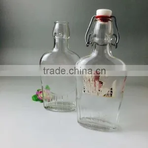 250ml and 500ml Clear Glass Flask Bottle With Swing Top thumbnail-1