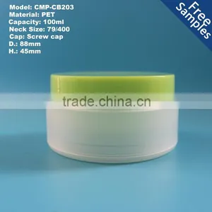 100ml 3.3oz Frost Double Wall PET Plastic Empty Jar Container for Cosmetic thumbnail-1
