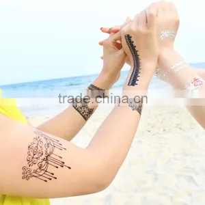 Water Transfer Temporary Hindu Sexy Bridal Indian Flash White Lace Durable Tattoo Sticker thumbnail-1