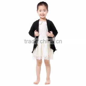 Fall Boutique Long Sleeves Black Stylish Elegant Overcoats for Kids Girl thumbnail-1