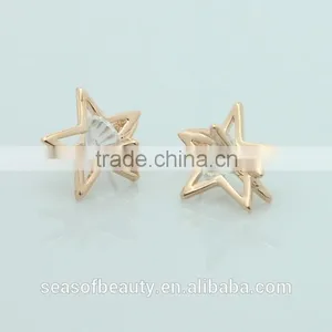 Decorative Earring Metal Silver Star Fashionable Design Ear Studs thumbnail-2
