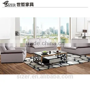 Modern Living Room Leather Sectional Sofa Cushions Sale thumbnail-1