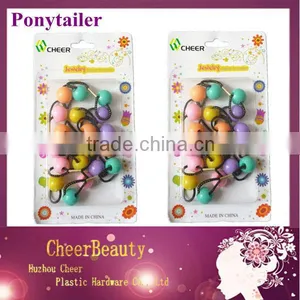 Ponytail Rubber Bands PT016/ponytail Holders Wholesale/beaded Ponytail Holder thumbnail-1