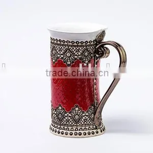 16oz Mug With Handbuilding Techniques, Ceramics and Pottery, Red Mug thumbnail-3