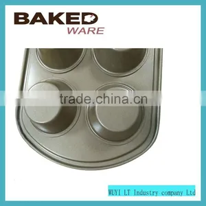 New Item Carbon Steel Non-stick Coating Top 6 Muffin Pan 0.6mm thumbnail-1