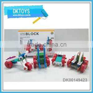 Hot Sale 4 In 1 New 48Pcs B/O Item Forklift Bumper Cars Tricycles Building Blocks Creative Fun Kids Toys thumbnail-1