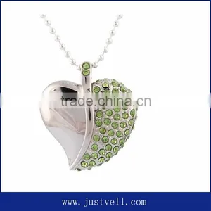 Crystal USB Flash Drive Usb Necklace Design Heart Shape Usb thumbnail-5