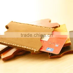 Genuine Leather ID Card Holder Bus Card Holder Embossed Logo Card Hlder thumbnail-3